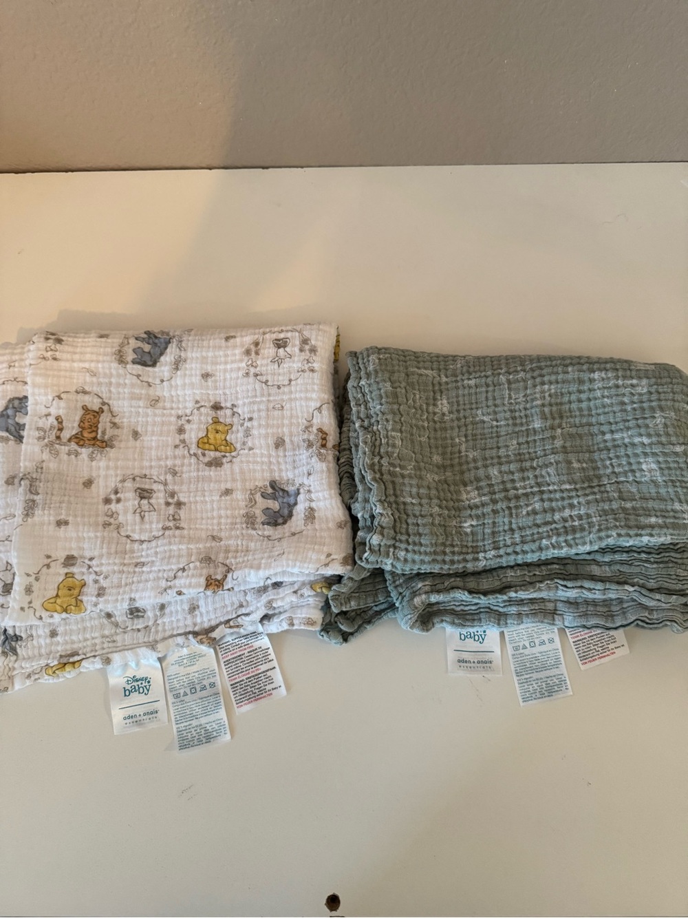 Disney Baby/Aden + Anais Winnie the Pooh Muslin Baby Blankets Bundle - 2 Blanket